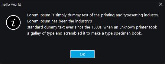 Диалог сообщения WUI